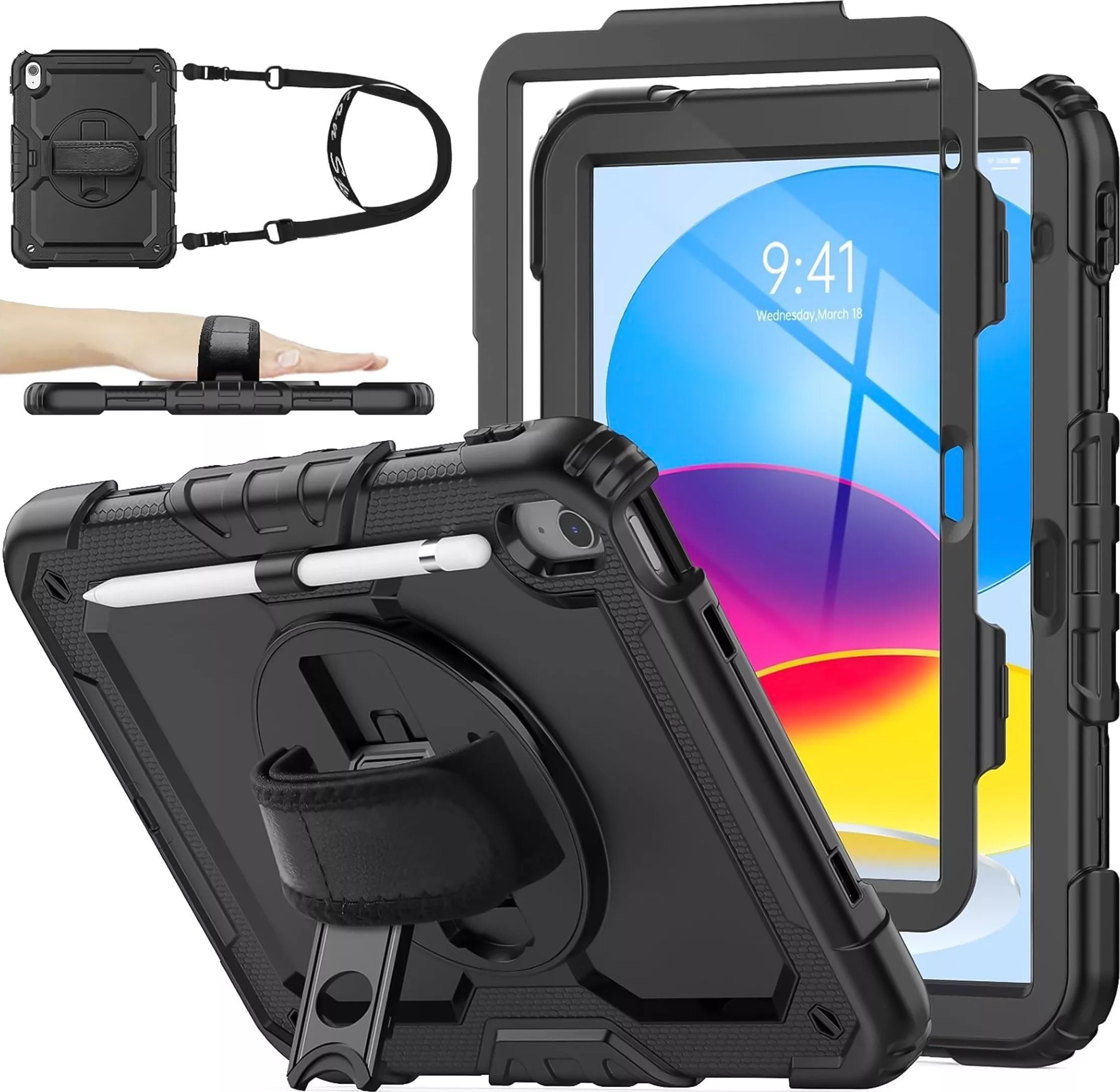 Etui ochronne Alogy Pirate Armor stojak pasek case obudowa do Apple iPad 10 Gen. 2022 10.9