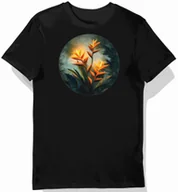 Koszulki męskie - Koszulka męska czarna z motywem tropikalnych kwiatów 3XL - miniaturka - grafika 1