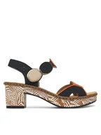 Sandały damskie - Rieker Sandały 63876-90 Kolorowy - miniaturka - grafika 1