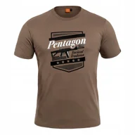 Koszulki męskie - Koszulka męska bawełniana sportowa T-Shirt Pentagon Acr Brązowa S - miniaturka - grafika 1