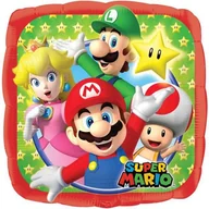 Balony i akcesoria - Amscan Balon foliowy "Super Mario Bros", 17" SQR 32008 - miniaturka - grafika 1