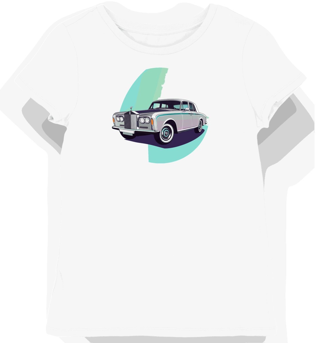 Koszulka damska biała z Klasycznym Samochodem Retro M