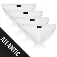 Majtki męskie - SLIPY MĘSKIE 4-pak mini miękkie bawełna pima białe dopasowane Atlantic *XL - miniaturka - grafika 1