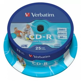 Verbatim Płyta CD-R AZO Wide Inkjet Printable - Nośniki danych - miniaturka - grafika 1