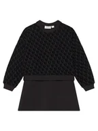 Sukienki i spódniczki dla dziewczynek - Calvin Klein Jeans Sukienka codzienna Logo Aop IG0IG03007 Czarny Regular Fit - miniaturka - grafika 1