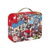 Puzzle - Janod Puzzle obserwacyjne w walizce Straż pożarna 3700217327934 - miniaturka - grafika 1