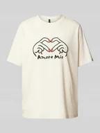 Koszulki i topy damskie - T-shirt o luźnym kroju z nadrukiem z napisem model ‘VALERIE’ - miniaturka - grafika 1