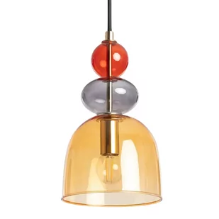 Zwieszana lampa Koloreno ABR-KOLO2-A Abruzzo bursztynowy czerwony dymiony - Lampy sufitowe - miniaturka - grafika 1