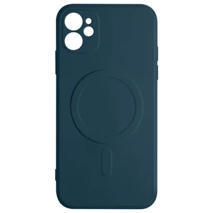 Magsafe iPhone 11 Case Silikonowe miękkie w dotyku wnętrze Mag Cover granatowe etui - Etui i futerały do telefonów - miniaturka - grafika 1