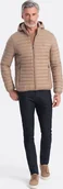 Kurtki męskie - Kurtka męska Ombre Męska kurtka pikowana pakowana w worek - brązowa V4 OM-JALP-0156 L - miniaturka - grafika 1