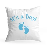 Pościel dla dzieci - Poszewka Baby Shower Dla Małego Chłopca Stópki - miniaturka - grafika 1