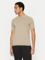 Koszulki męskie - Calvin Klein Polo K10K114476 Beżowy Regular Fit - miniaturka - grafika 1