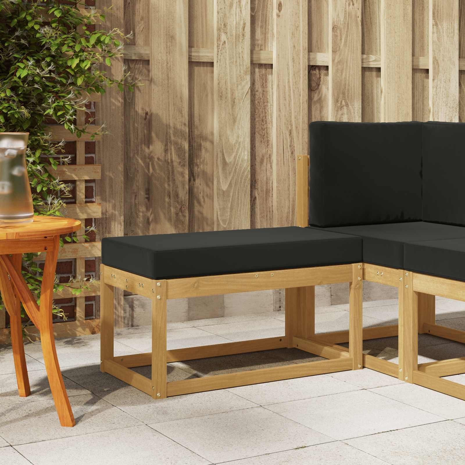 vidaXL Stołek Ławka na Zewnątrz z poduszką Biały 80 x 43 x 45 cm