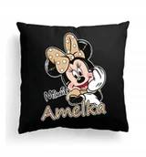Poduszki dekoracyjne - CZARNA Poduszka Z IMIENIEM Na Wielkanoc MYSZKA MIKI MINNIE MINI BAJKA MYSZ - miniaturka - grafika 1
