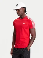 Koszulki męskie - adidas T-Shirt adicolor Trefoil JX1545 Czerwony Slim Fit - miniaturka - grafika 1