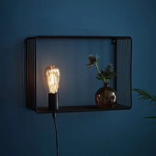 Markslojd Shelf 107814 Kinkiet oprawa ścienna 1x60W E27 czarny - Lampy ścienne - miniaturka - grafika 1