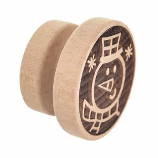 Stempel pieczątka dekorator do ciastek drewniany bałwan 5,5 cm kod: O-127436 - Pozostałe akcesoria kuchenne - miniaturka - grafika 1