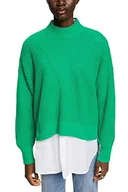 Swetry damskie - edc by ESPRIT Damski sweter 122CC1I305, 330/LIGHT zielony, L - miniaturka - grafika 1