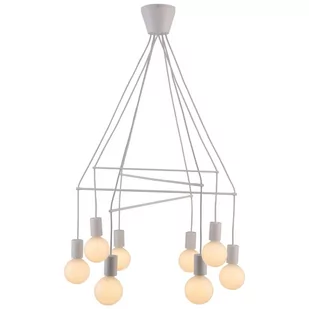 Candellux Lighting biała lampa wisząca loft ALTO 38-70944 metalowy żyrandol w stylu industrialnym do salonu 38-70944 - Lampy sufitowe - miniaturka - grafika 1