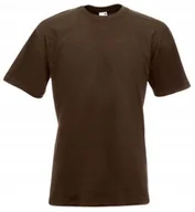 Koszulki męskie - T-shirt Gruba Koszulka Męska 100% Bawełna Fruit Loom 610440 BRĄZOWY XL - miniaturka - grafika 1