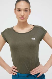 The North Face t-shirt sportowy Tanken kolor zielony - Koszulki sportowe damskie - miniaturka - grafika 1