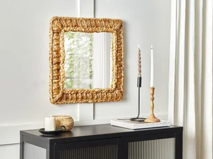 Lustro ścienne z hiacyntu wodnego 52 x 52 cm naturalny LANGLI Lumarko! - Lustra - miniaturka - grafika 3