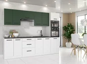 Szafki kuchenne - Zestaw Mebli Kuchennych Marra 2.6m Kuchnia Pojemna Butelkowa Zieleń Wotan - miniaturka - grafika 1