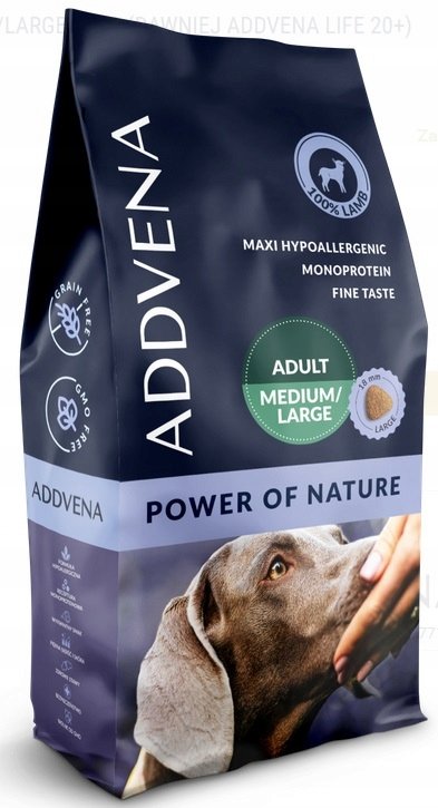 ADDVENA Power of Nature Adult medium&large 10 kg jagnięcina dla psów ras średnich i dużych