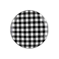 Talerze - Talerz deserowy Winter Glam Grid 20 cm kratka czarno-biały - miniaturka - grafika 1