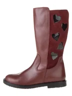 Kozaki damskie - lamino Skórzane kozaki w kolorze czerwonym - miniaturka - grafika 1