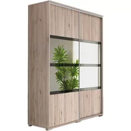 Szafy - Szafa Przesuwna 125 z Lustrem A9 Skąpski Meble Sonoma, Biały Mat, 245 Cm, Czarny - miniaturka - grafika 1