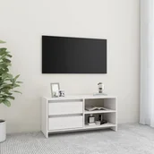 Szafki RTV - Lumarko Szafka pod TV, biała, 80x31x39 cm, drewno sosnowe - miniaturka - grafika 1