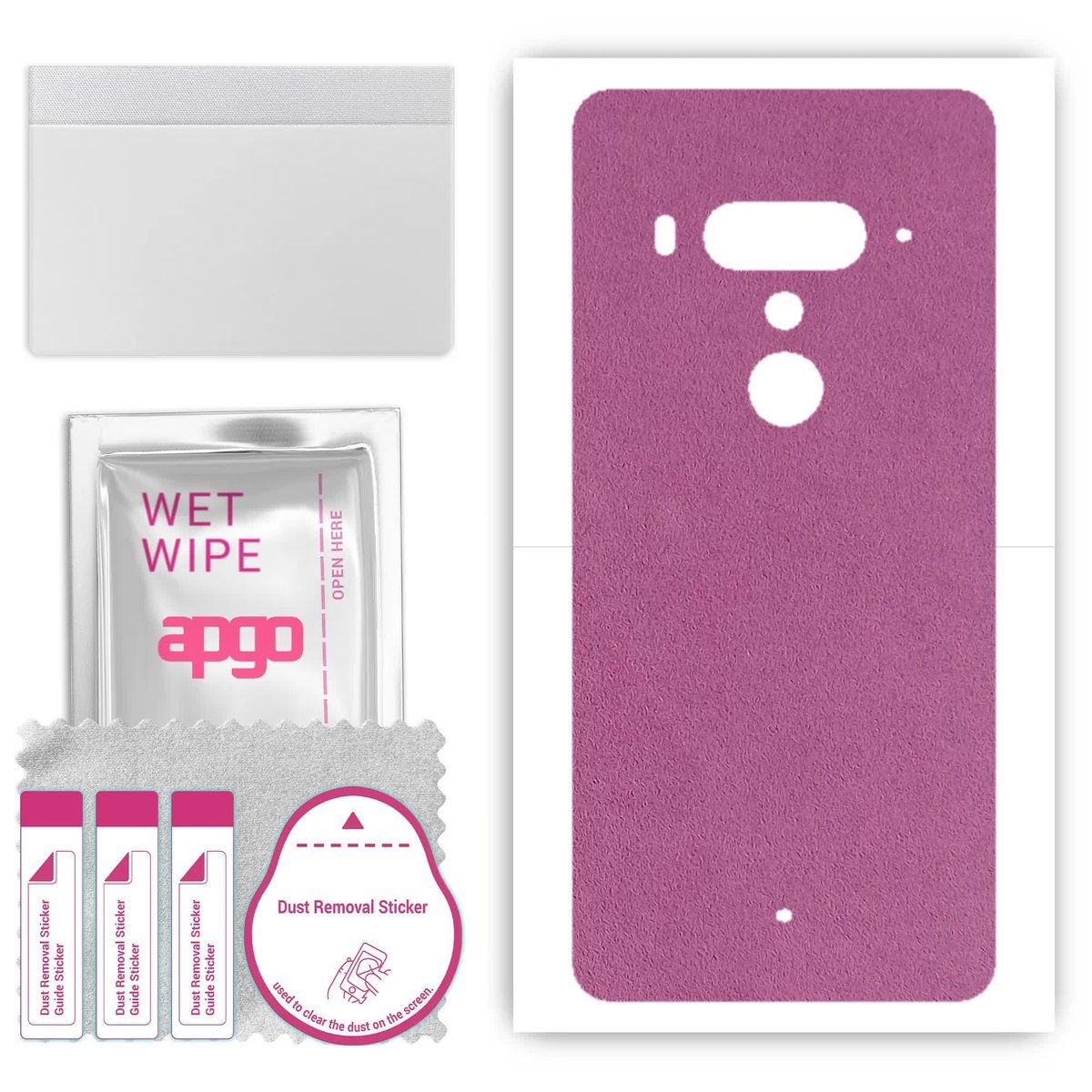 Folia naklejka skórka strukturalna na TYŁ Zamsz do HTC U12 Plus - Zamsz Fioletowy - apgo SKINS