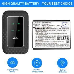 Tenda 4G180. 4G LTE / AHB495060 2100mAh 7.98Wh Li-Ion 3.8V (Cameron Sino) - Pozostałe akcesoria sieciowe - miniaturka - grafika 1