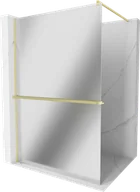 Ścianki i drzwi prysznicowe - Mexen Kioto+ ścianka prysznicowa z półką Walk-in 140 x 200 cm, lustro, złota szczotkowana - 800-140-121-55-50 - miniaturka - grafika 1