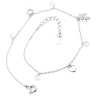 Bransoletki - Srebrna bransoletka na nogę - pełne serduszka - miniaturka - grafika 1