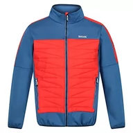 Kurtki męskie - Regatta Męska kurtka trekkingowa Clumber II hybrydowa wodoodporna - czarna, Dynastia niebieski/ognista czerwień, L - miniaturka - grafika 1