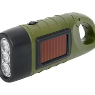 Latarki - Przenośna latarka LED zasilana energią słoneczną z korbką, idealna na kemping, do uprawiania turystyki górskiej i aktywności pod namiotem. - miniaturka - grafika 1