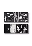 Skarpetki męskie - Happy Socks Black and Whites Gift Set, kolorowe i zabawne, Skarpety dla kobiet i mężczyzn, Czarny 4 pary (41-46) - miniaturka - grafika 1