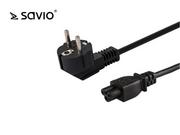 Kable komputerowe i do monitorów - Elmak SAVIO CL-67 Przewód zasilający do laptopa "koniczynka" 1.2m, 3pin - miniaturka - grafika 1