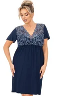 Piżamy damskie - Damska koszula nocna granatowa plus size Melania, Kolor granatowy, Rozmiar 3XL, Donna - Primodo.com - miniaturka - grafika 1