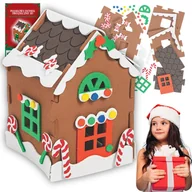 Zabawki kreatywne - Domek Świąteczny Do Samodzielnego Złożenia Piankowe Puzzle 3D Dla Dzieci 180 Elementów, Chatka Z Piernika - miniaturka - grafika 1