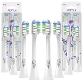 Końcówki do szczoteczek elektrycznych - 8x Końcówki do szczoteczki Soocas X3u X5 X3 białe 8 sztuk ZAPAS KOŃCÓWKA Reptila - miniaturka - grafika 1