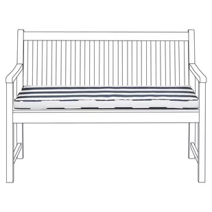 Beliani Poduszka na ławkę ogrodową 112 x 54 cm niebiesko-biała VIVARA - Poduszki ogrodowe - miniaturka - grafika 1