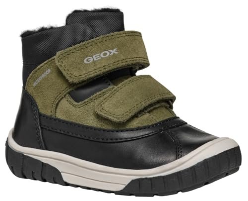 Geox B OMAR BOY WPF C Botki do kostki, czarne/DK Green, 39 EU, Czarny Dk Zielony, 6 UK Child