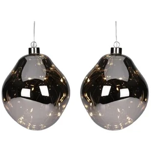 Bombka CHRISTMAS DECORATION Kropla 12 cm Antracytowy (2 sztuki) - Bombki - miniaturka - grafika 1