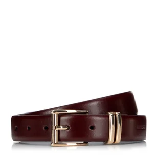 Damski pasek ze skóry z prostokątną klamrą bordowy - Wittchen - Paski - miniaturka - grafika 1