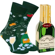 Skarpetki męskie - Skarpetki Bawełniane Ciekawe Na Prezent Bezalkoholowe Rainbow Socks Sparkling Wine Box 36-40 - miniaturka - grafika 1