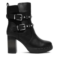 Botki damskie - Botki Beverly Hills Polo Club EO-WS6632-01 Czarny - miniaturka - grafika 1