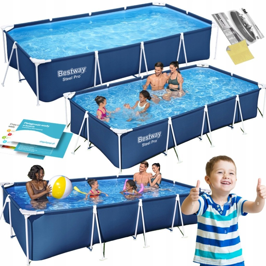Bestway BASEN STELAŻOWY PROSTOKĄTNY OGRODOWY RODZINNY 400X211X81CM